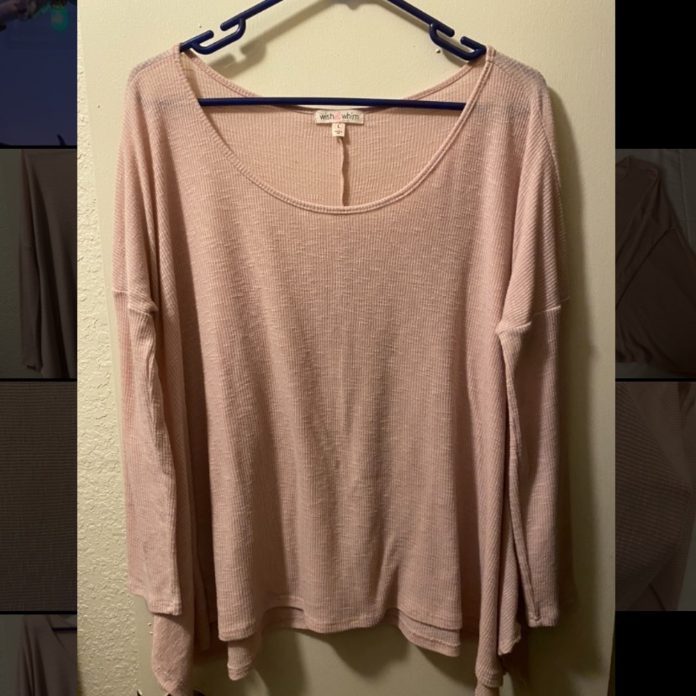Pink ribbed long sleeve